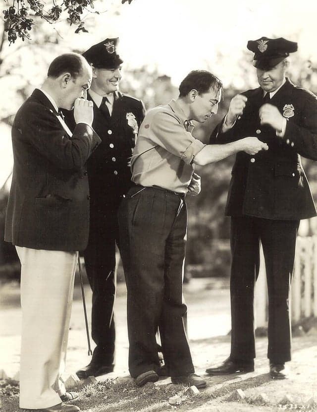 Buster Keaton working on Life in Sometown, U.S.A.