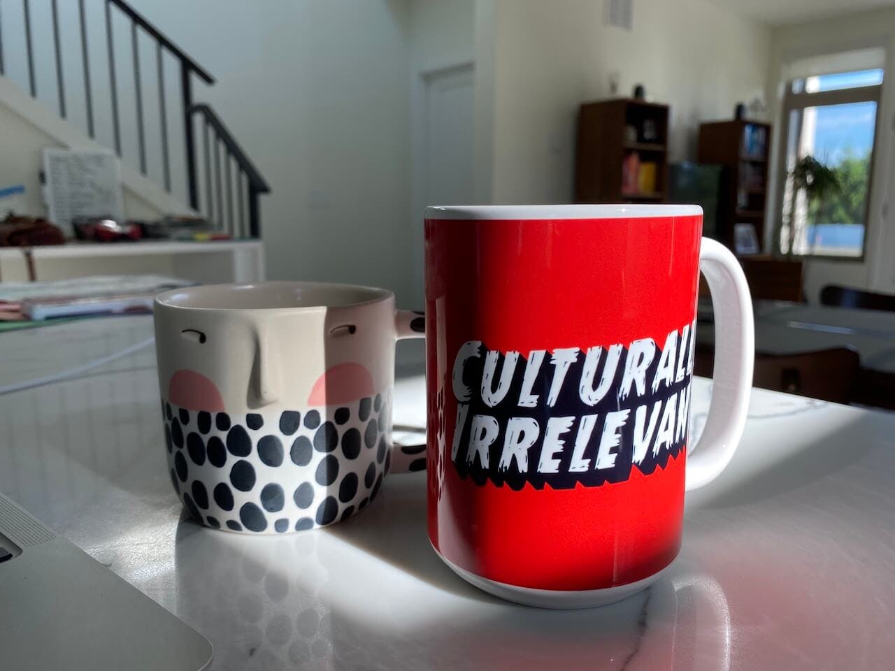 A Culturally Irrelevant mug.