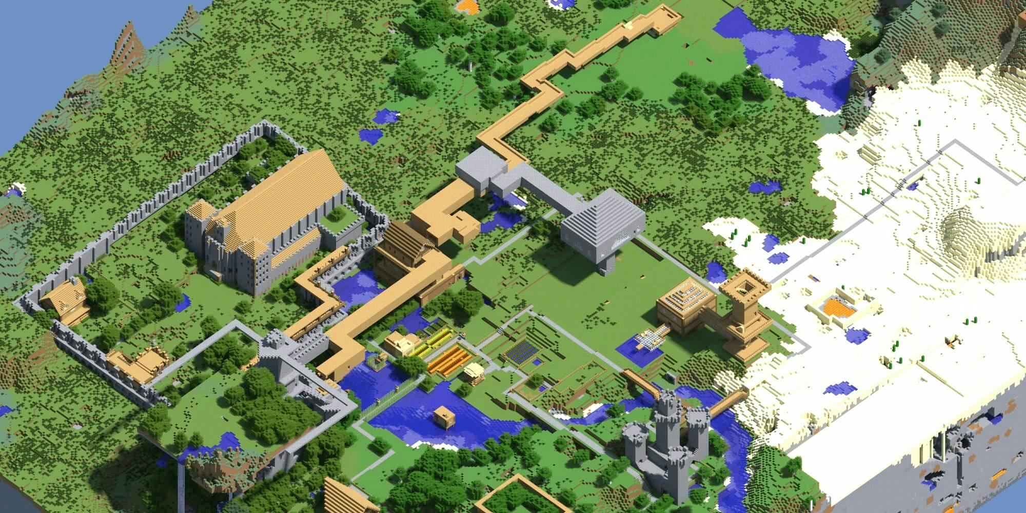 A render of a Minecraft castle.